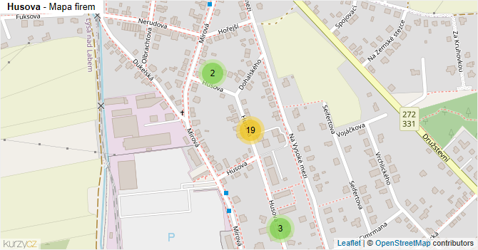 Husova - mapa firem