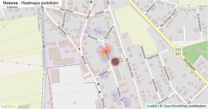 Husova - mapa podnikání