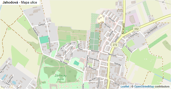 Jahodová - mapa ulice
