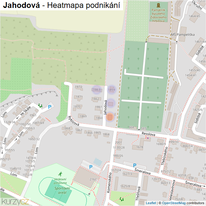 Mapa Jahodová - Firmy v ulici.