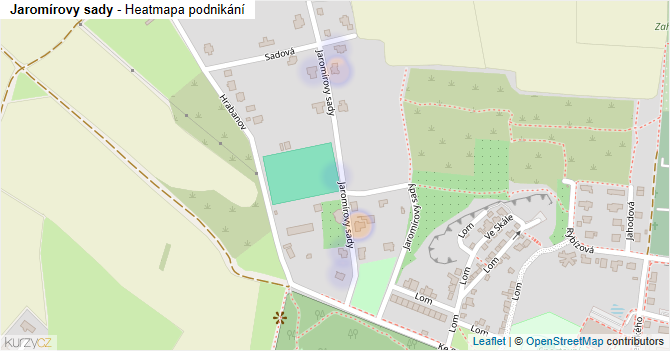 Jaromírovy sady - mapa podnikání