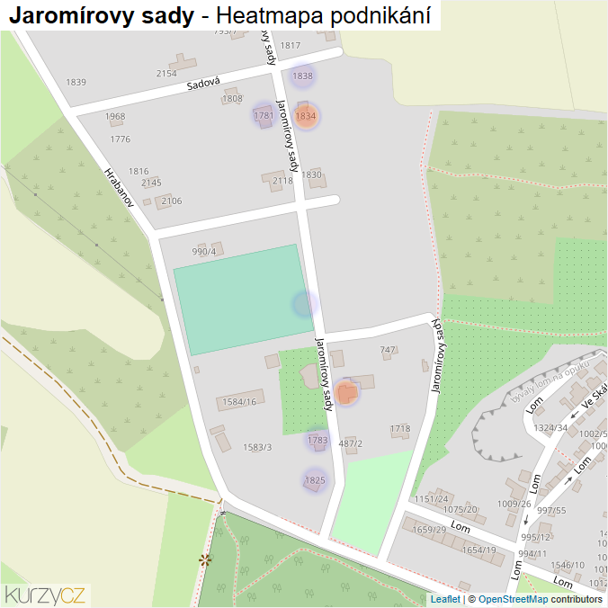 Mapa Jaromírovy sady - Firmy v ulici.