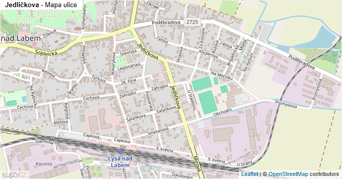 Jedličkova - mapa ulice
