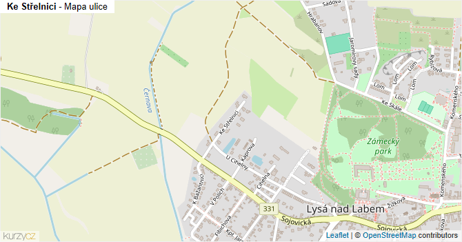 Ke Střelnici - mapa ulice