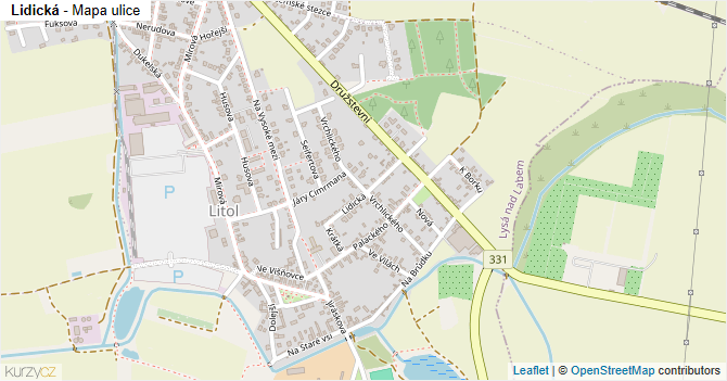 Lidická - mapa ulice