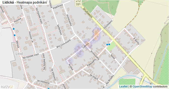 Lidická - mapa podnikání