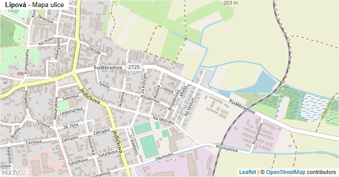 Lipová - mapa ulice
