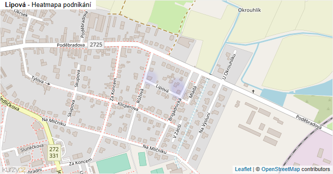 Lipová - mapa podnikání