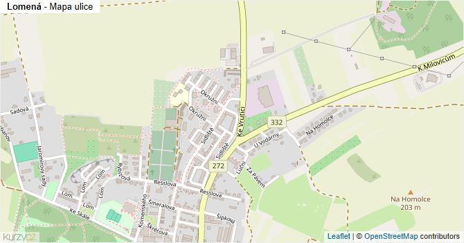 Lomená - mapa ulice