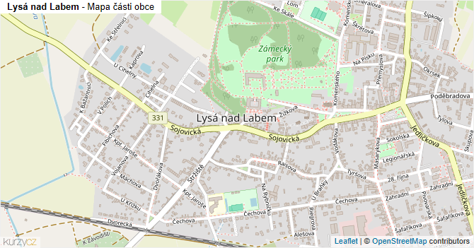 Lysá nad Labem - mapa části obce
