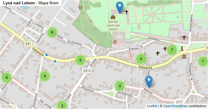 Lysá nad Labem - mapa firem