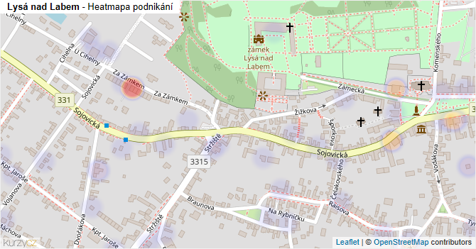 Lysá nad Labem - mapa podnikání