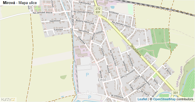 Mírová - mapa ulice