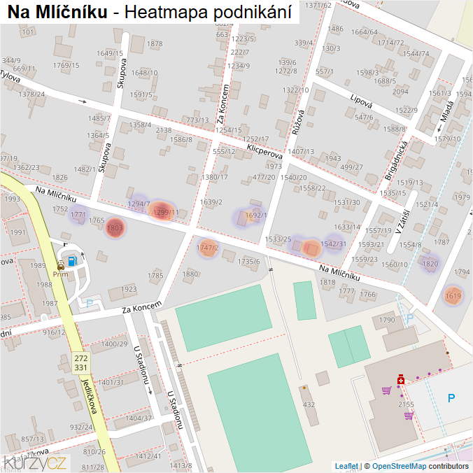 Mapa Na Mlíčníku - Firmy v ulici.