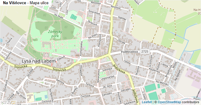 Na Višňovce - mapa ulice