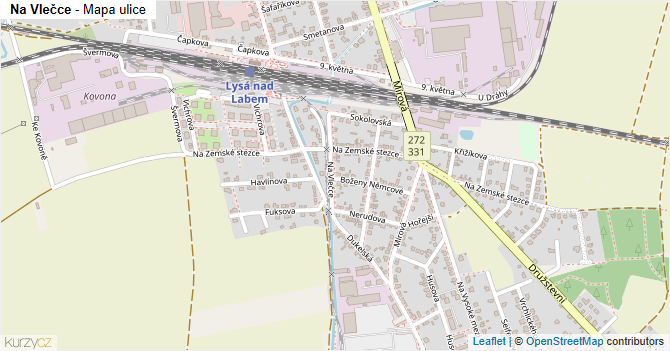 Na Vlečce - mapa ulice