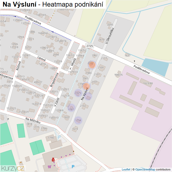 Mapa Na Výsluní - Firmy v ulici.