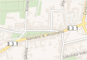 Náměstí B. Hrozného v obci Lysá nad Labem - mapa ulice