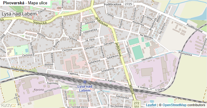 Pivovarská - mapa ulice