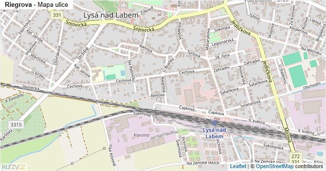 Riegrova - mapa ulice
