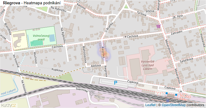 Riegrova - mapa podnikání