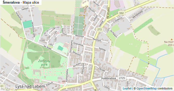 Šmeralova - mapa ulice