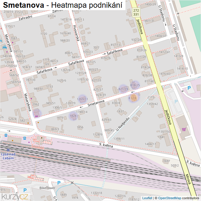 Mapa Smetanova - Firmy v ulici.