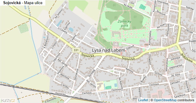 Sojovická - mapa ulice
