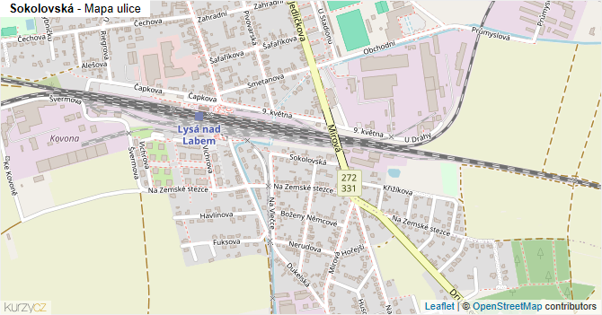 Sokolovská - mapa ulice