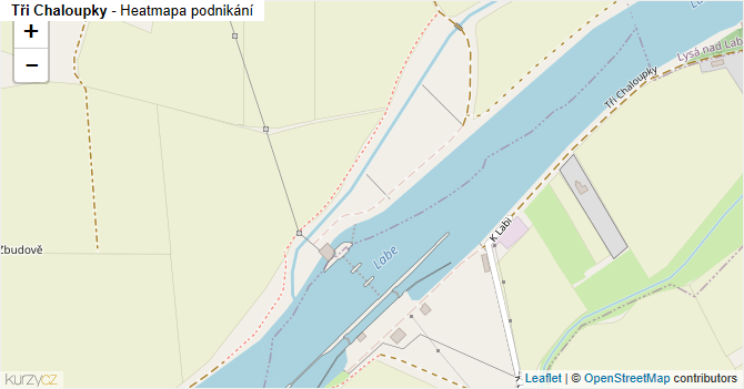 Tři Chaloupky - mapa podnikání