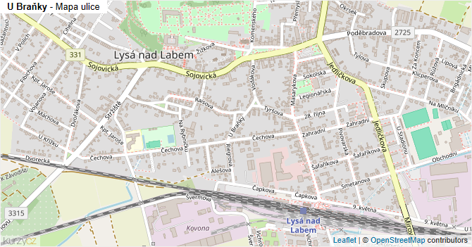 U Braňky - mapa ulice