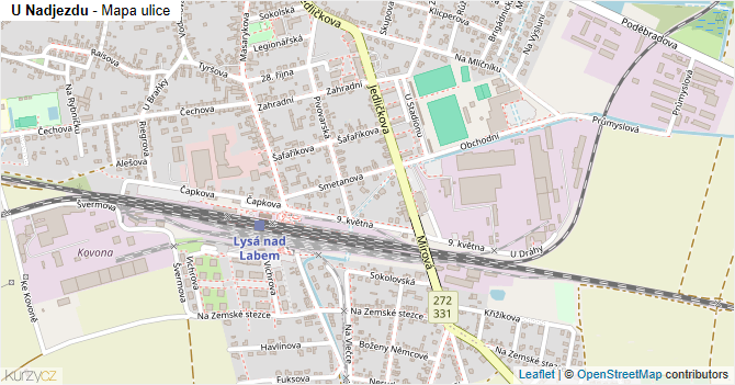 U Nadjezdu - mapa ulice