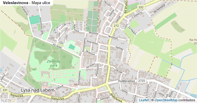 Veleslavínova - mapa ulice