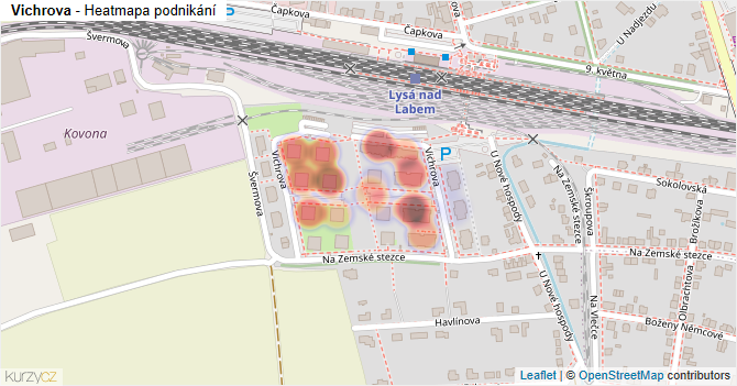 Vichrova - mapa podnikání
