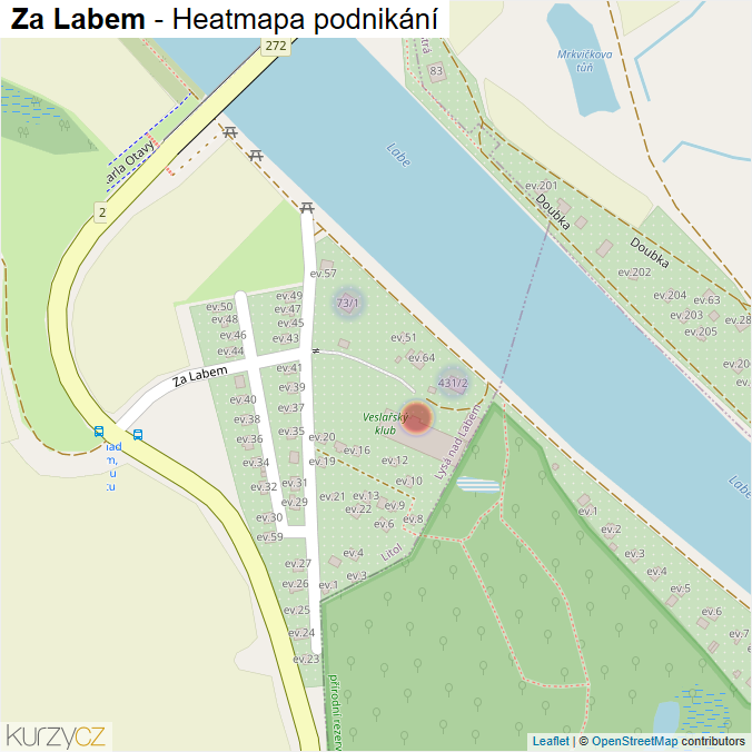 Mapa Za Labem - Firmy v ulici.