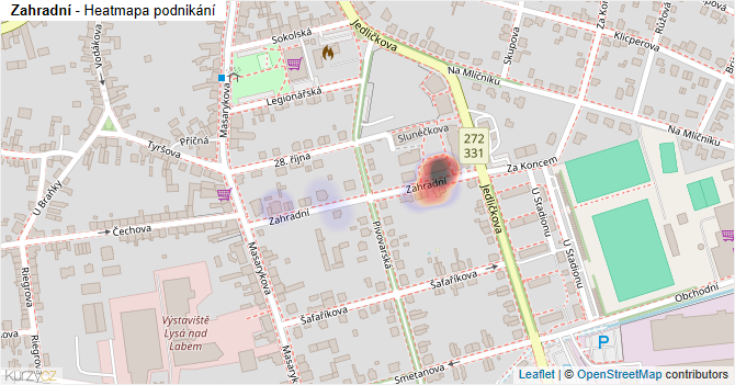 Zahradní - mapa podnikání