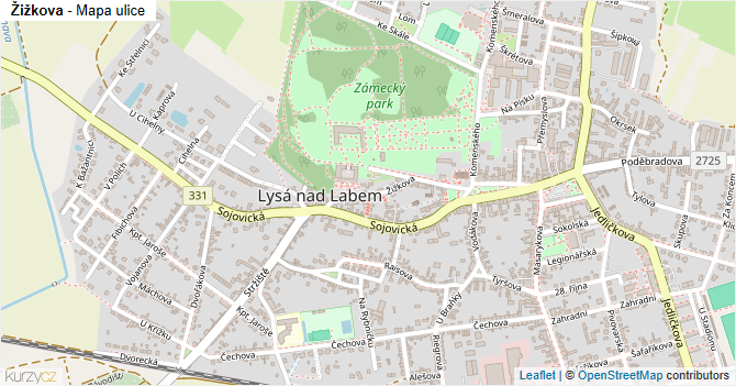 Žižkova - mapa ulice