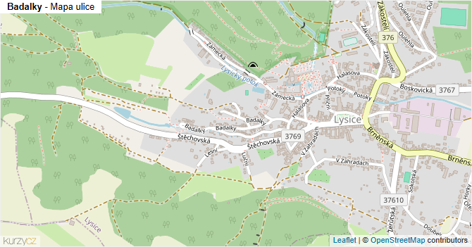 Badalky - mapa ulice