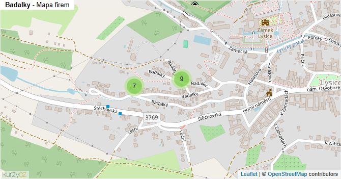 Badalky - mapa firem