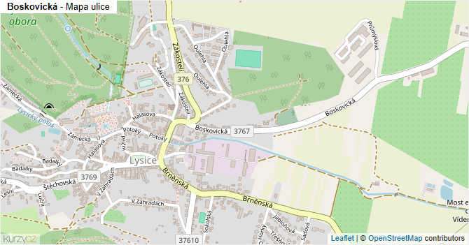 Boskovická - mapa ulice