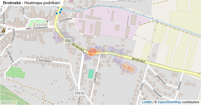 Brněnská - mapa podnikání