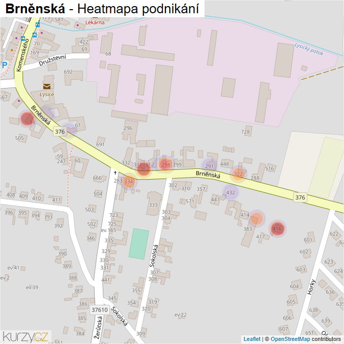 Mapa Brněnská - Firmy v ulici.