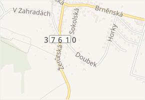 Doubek v obci Lysice - mapa ulice