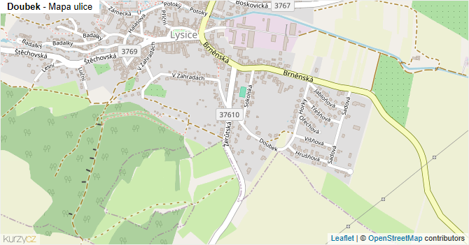 Doubek - mapa ulice