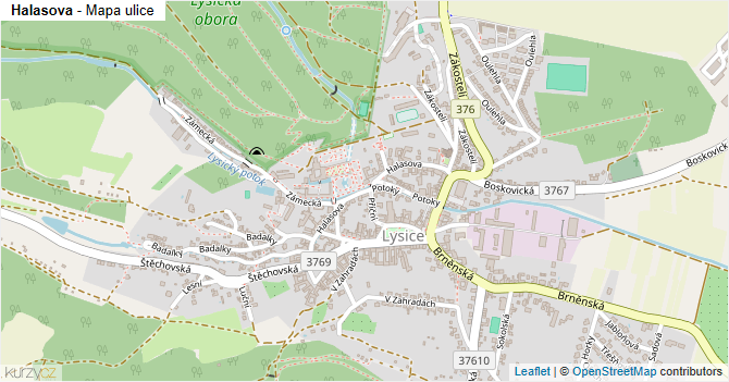 Halasova - mapa ulice