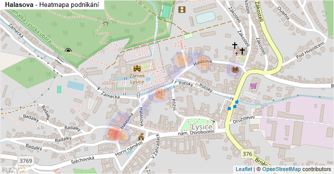 Halasova - mapa podnikání