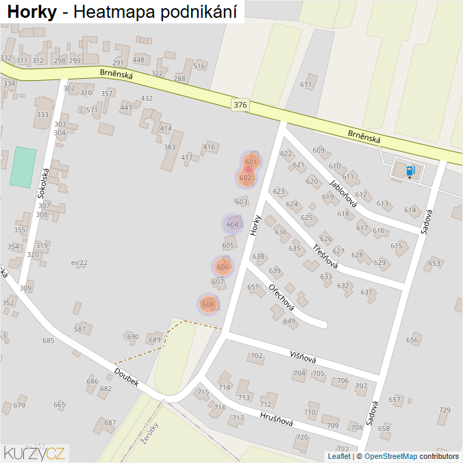 Mapa Horky - Firmy v ulici.
