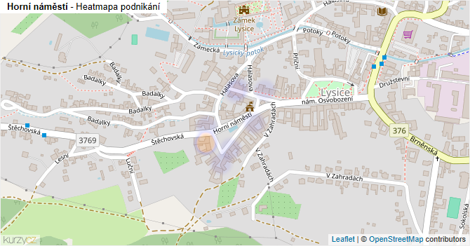 Horní náměstí - mapa podnikání