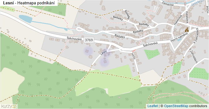 Lesní - mapa podnikání
