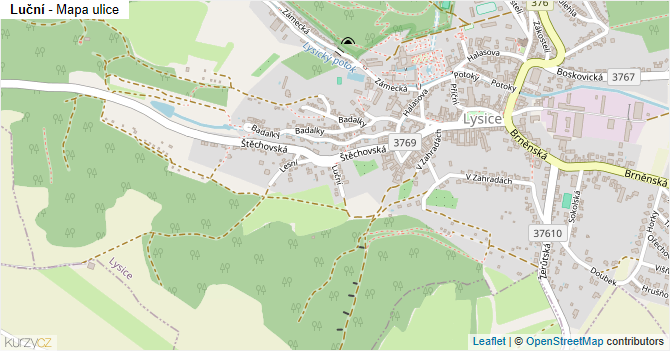 Luční - mapa ulice